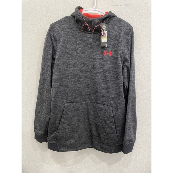 NEW! Under Armour Mens Hoodie‎ Sweatshirt Pullover Medium ColdGear Gray Loose - Picture 1 of 8